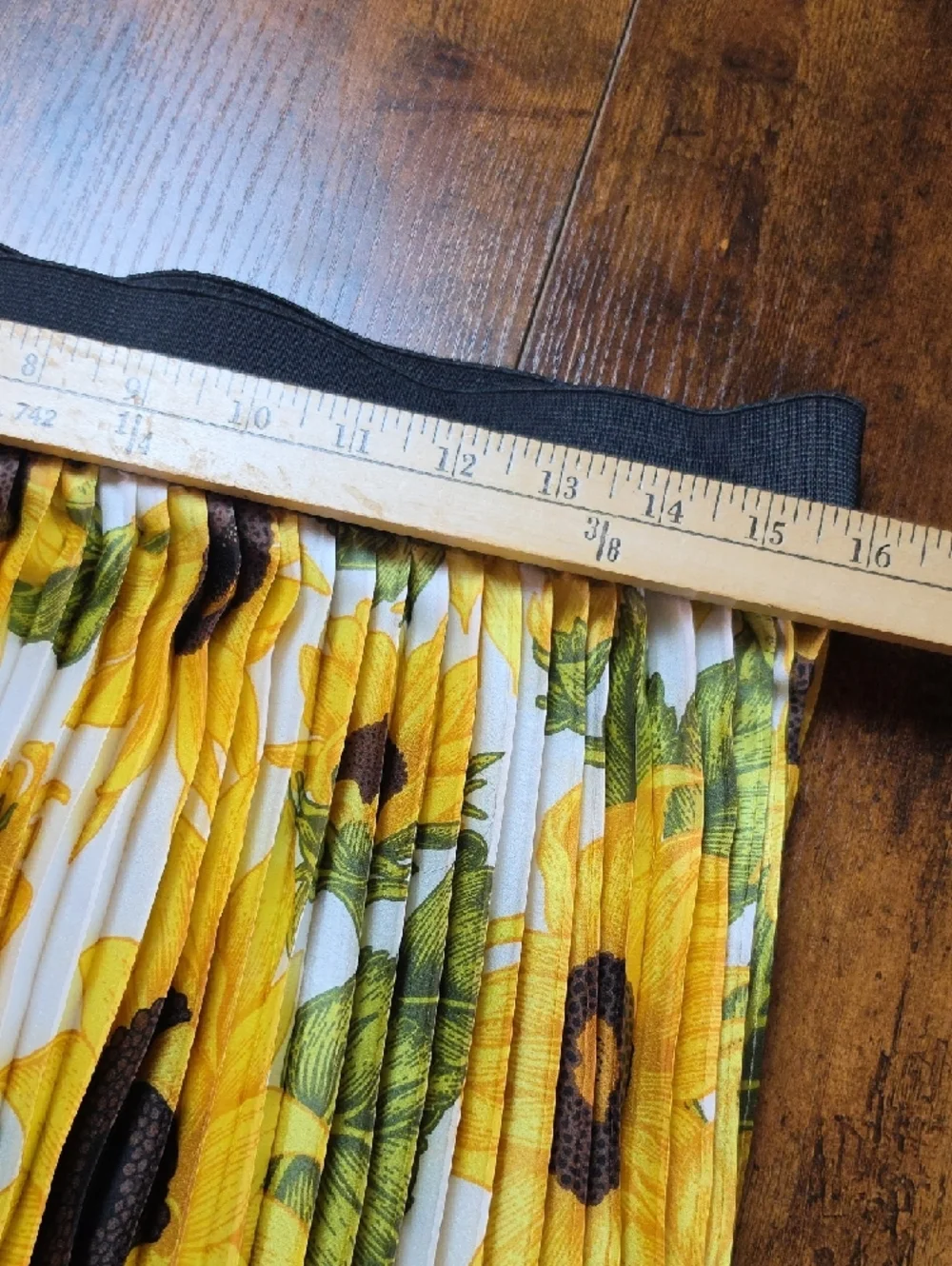 LULAROE | Jill Pleated Elastic‎ Waist Sunflower Stretchy Floral Midi Skirt | L